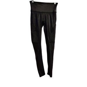 Spanx Women's Faux Leather Moto Leggings Black Size S Casual Jegging